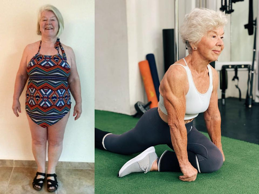 Are you too old to exercise? Joan Mac Donald before and after starting working out at age 70